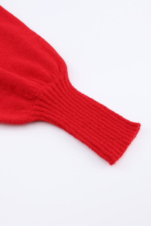 Merry Graphic Drop Shoulder Knit Turtleneck Sweater
