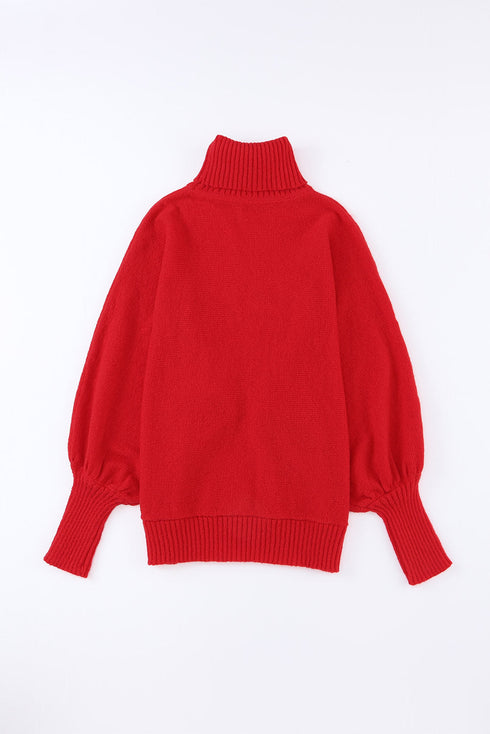 Merry Graphic Drop Shoulder Knit Turtleneck Sweater