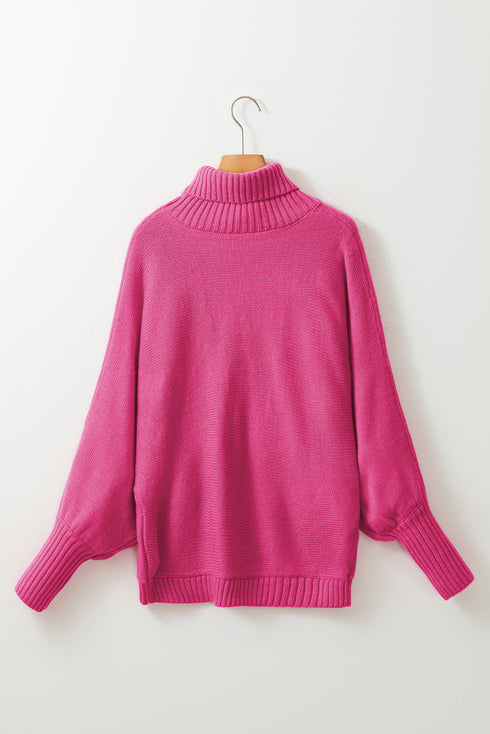 Merry Graphic Drop Shoulder Knit Turtleneck Sweater