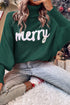 Merry Graphic Drop Shoulder Knit Turtleneck Sweater