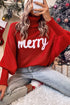 Merry Graphic Drop Shoulder Knit Turtleneck Sweater