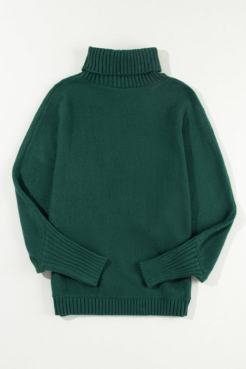 Merry Graphic Drop Shoulder Knit Turtleneck Sweater