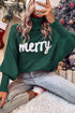 Merry Graphic Drop Shoulder Knit Turtleneck Sweater