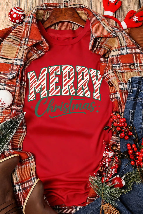 Merry Graphic Print Crew Neck T-Shirt