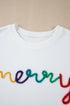 Merry Graphic Varsity Letter Holiday Crewneck Sweatshirt