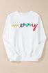 Merry Graphic Varsity Letter Holiday Crewneck Sweatshirt