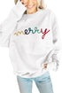 Merry Graphic Varsity Letter Holiday Crewneck Sweatshirt