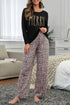 Merry Leopard Print Long Sleeve High Waist Lounge Set