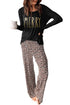 Merry Leopard Print Long Sleeve High Waist Lounge Set