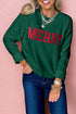MERRY Letter Graphic Raglan Sleeve Crew Neck Sweater