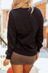 Merry Letter Print Crewneck Long Sleeve Pullover Graphic Sweatshirt