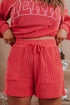 Merry Letter Print Ribbed Knit Lace Up Loungewear