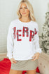 Merry Plaid Graphic Crew Neck Sweatshirt