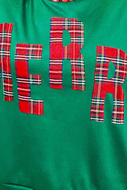 Merry Plaid Graphic Crew Neck Sweatshirt