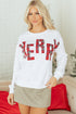 Merry Plaid Graphic Crew Neck Sweatshirt