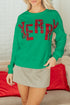 Merry Plaid Graphic Crew Neck Sweatshirt