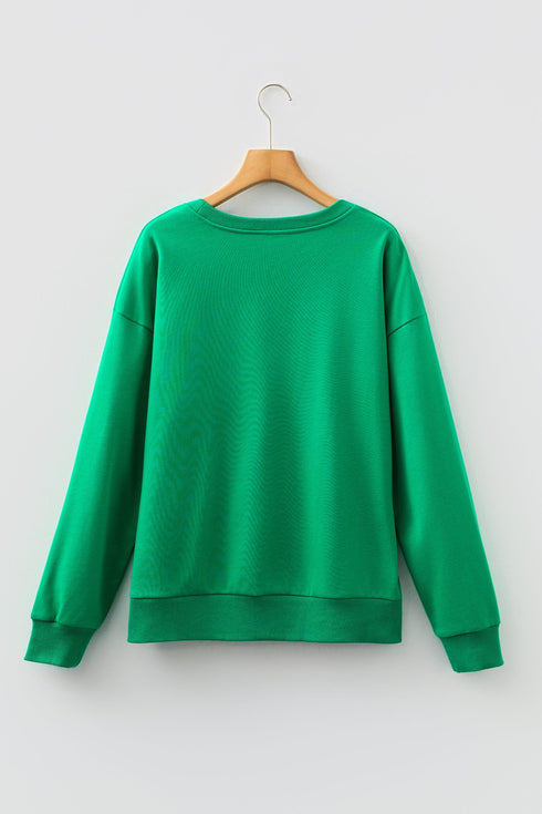 Merry Plaid Graphic Crew Neck Sweatshirt