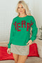 Merry Plaid Graphic Crew Neck Sweatshirt