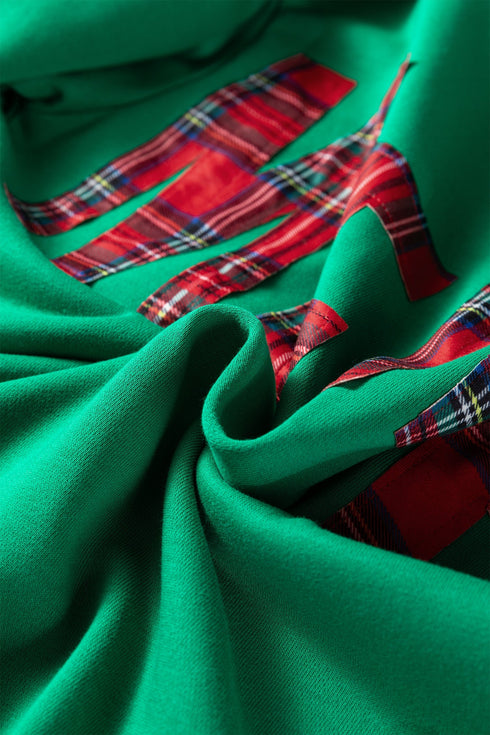 Merry Plaid Graphic Crew Neck Sweatshirt