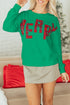 Merry Plaid Graphic Crew Neck Sweatshirt