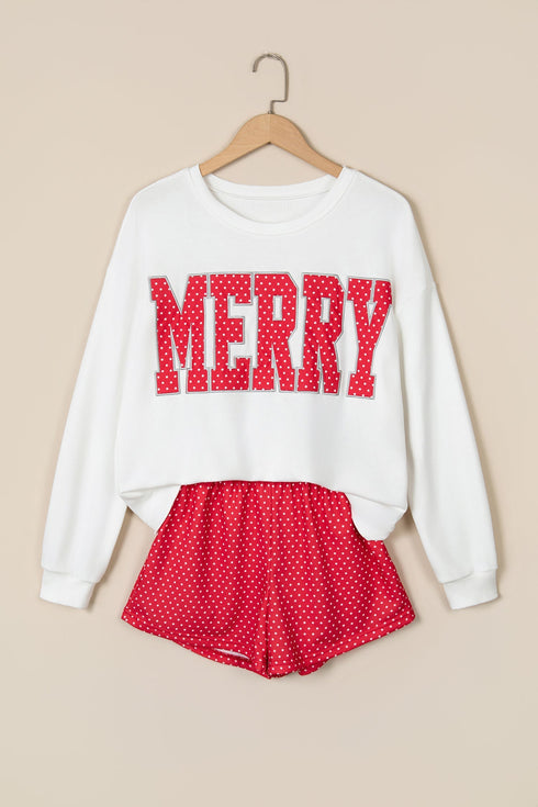 Merry Polka Dot Long Sleeve Top Short Set