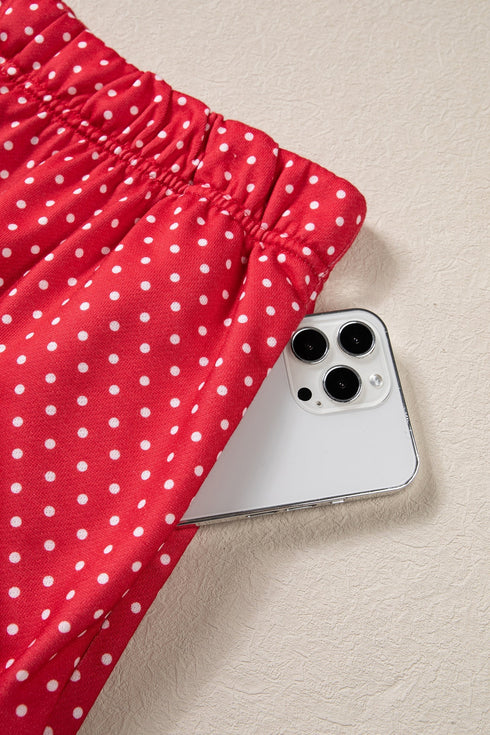 Merry Polka Dot Long Sleeve Top Short Set