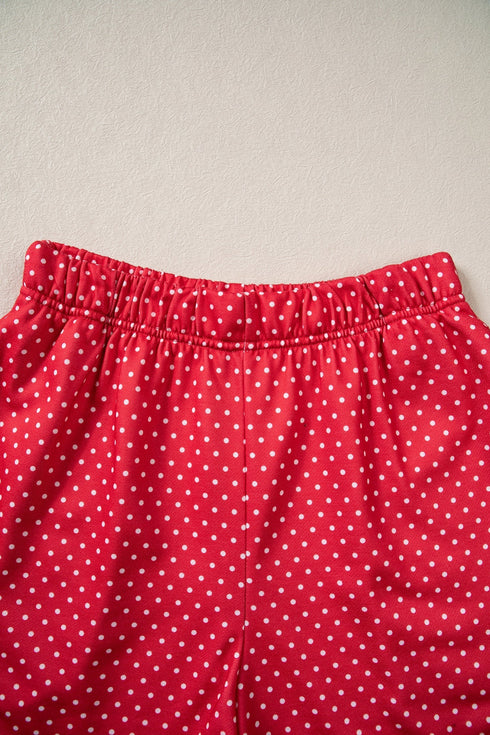 Merry Polka Dot Long Sleeve Top Short Set