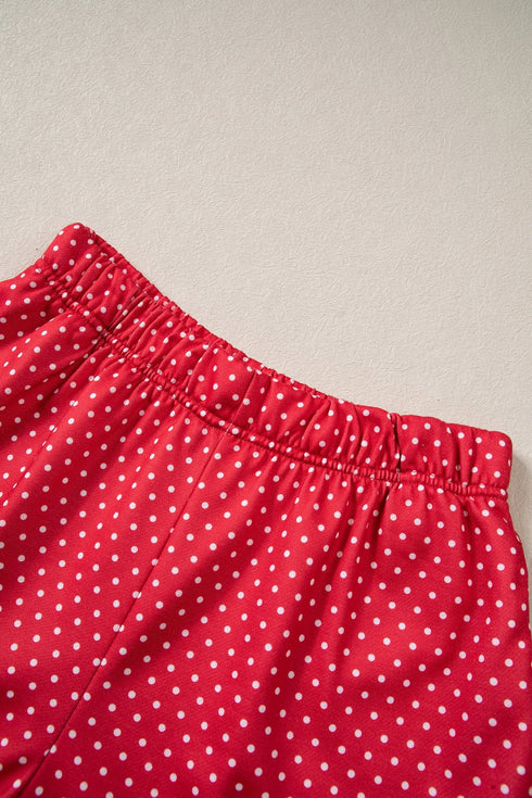 Merry Polka Dot Long Sleeve Top Short Set