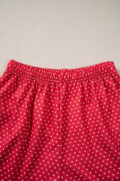 Merry Polka Dot Long Sleeve Top Short Set