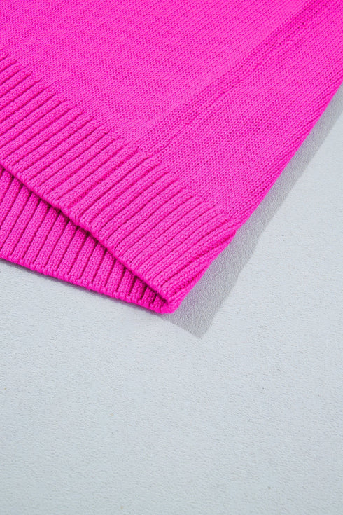 Merry Print Ribbed Trim Round Neck Loose Fit Sweater