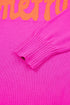 Merry Print Ribbed Trim Round Neck Loose Fit Sweater