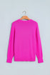 Merry Print Ribbed Trim Round Neck Loose Fit Sweater