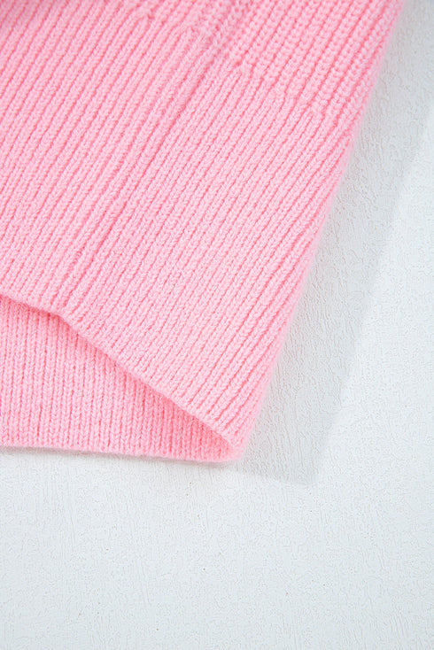 Merry Script And Candy Cane Graphic Ribbed Sweater