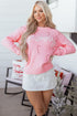 Merry Script And Candy Cane Graphic Ribbed Sweater