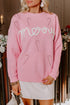 Merry Script And Candy Cane Graphic Ribbed Sweater