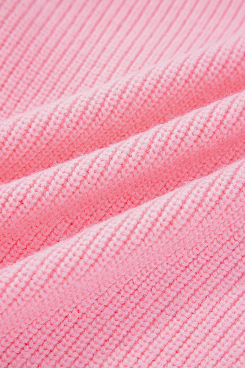 Merry Script And Candy Cane Graphic Ribbed Sweater