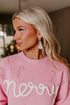 Merry Script And Candy Cane Graphic Ribbed Sweater