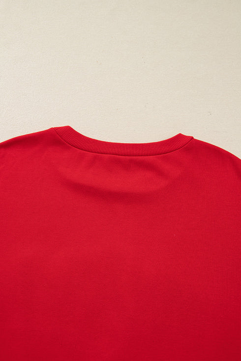 Merry Script Graphic Pullover Crewneck Sweatshirt