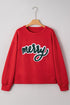 Merry Script Graphic Pullover Crewneck Sweatshirt