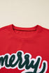 Merry Script Graphic Pullover Crewneck Sweatshirt