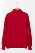 Merry Script Graphic Sequin Sleeve Turtleneck Sweater
