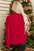 Merry Script Graphic Sequin Sleeve Turtleneck Sweater