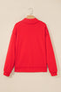 Merry Slogan Embroidered Stand Neck Long Sleeve Shift Sweatshirt