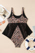 Mesh Patchwork V Neck Half Sleeve One Piece Swimsuit