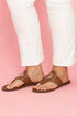 Metal Decor Detail Flat Thong Slide Slippers