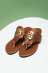 Metal Decor Detail Flat Thong Slide Slippers