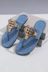 Metal Decor Detail Flat Thong Slide Slippers