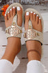 Metal Decor Detail Flat Thong Slide Slippers