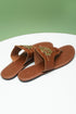 Metal Decor Detail Flat Thong Slide Slippers