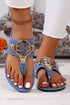 Metal Decor Detail Flat Thong Slide Slippers